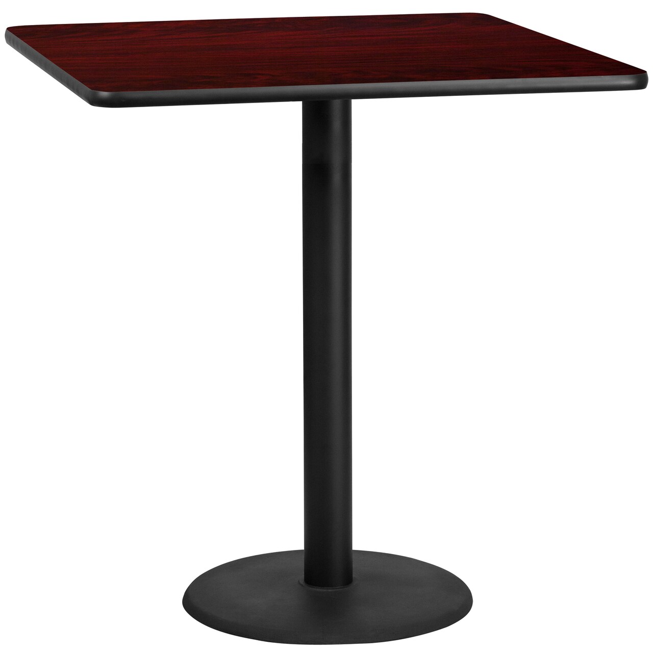Emma and Oliver 42" Square Laminate Table Top with 24" Round Bar Height Table Base